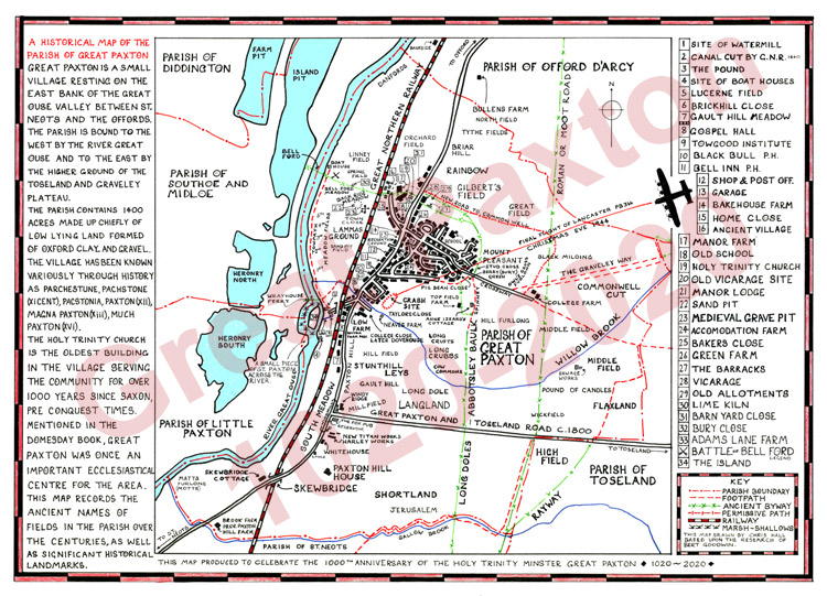 Great Paxton history map